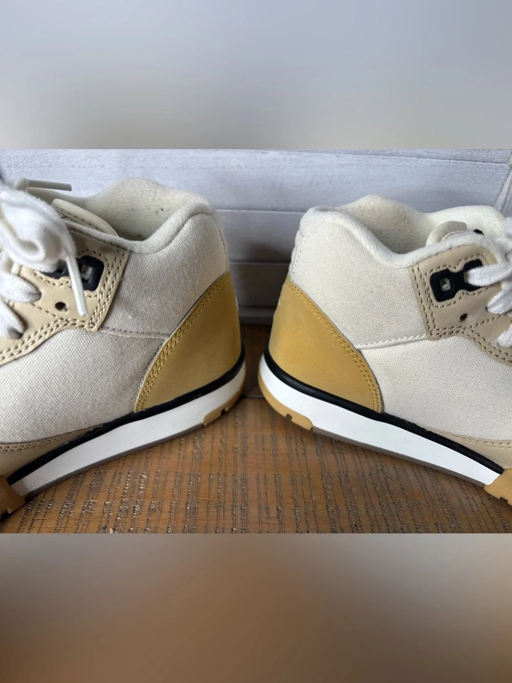 Nike Air Trainer 1 Coconut Milk Team Gold Suede Mid Sneakers DV7201-100 Size 5